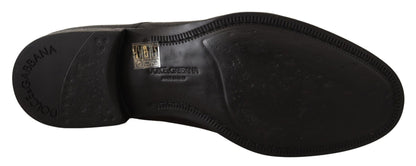 Dolce & Gabbana Elegant Black Leather Derby Dress Shoes - Sandy Store ByNet