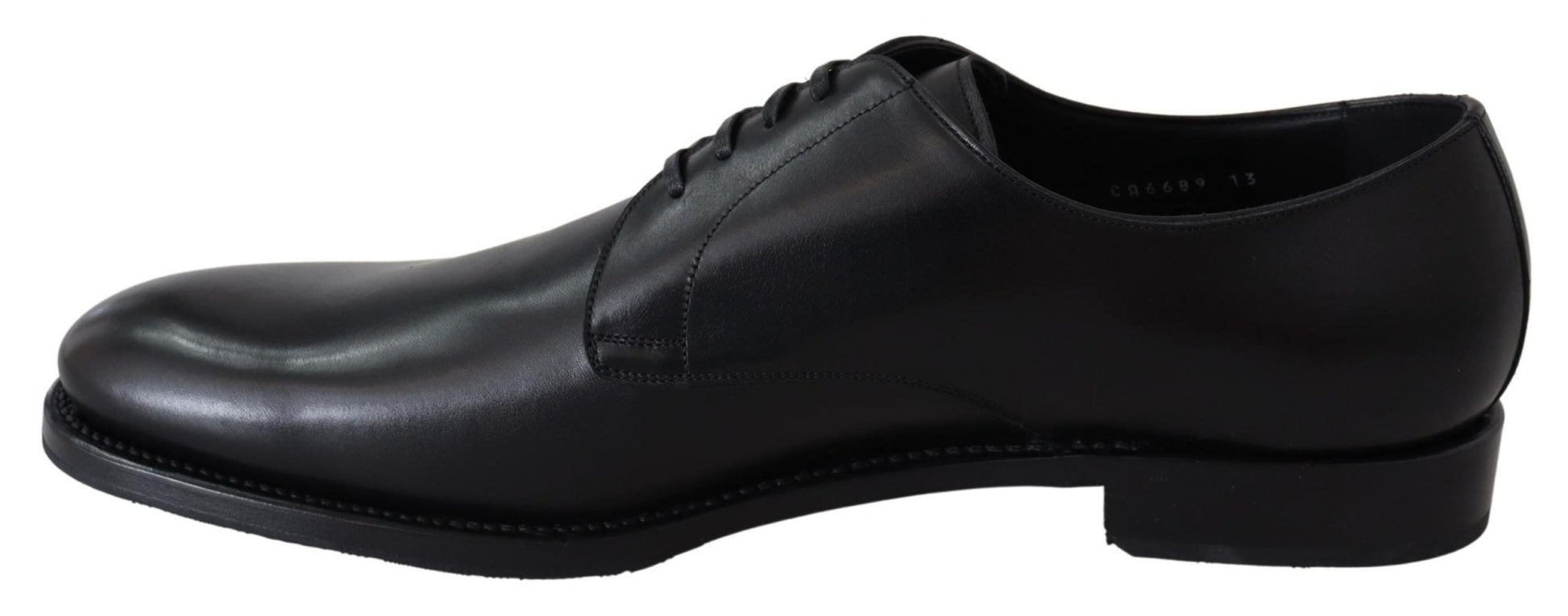 Dolce & Gabbana Elegant Black Leather Derby Dress Shoes - Sandy Store ByNet