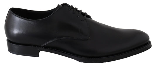 Dolce & Gabbana Elegant Black Leather Derby Dress Shoes - Sandy Store ByNet