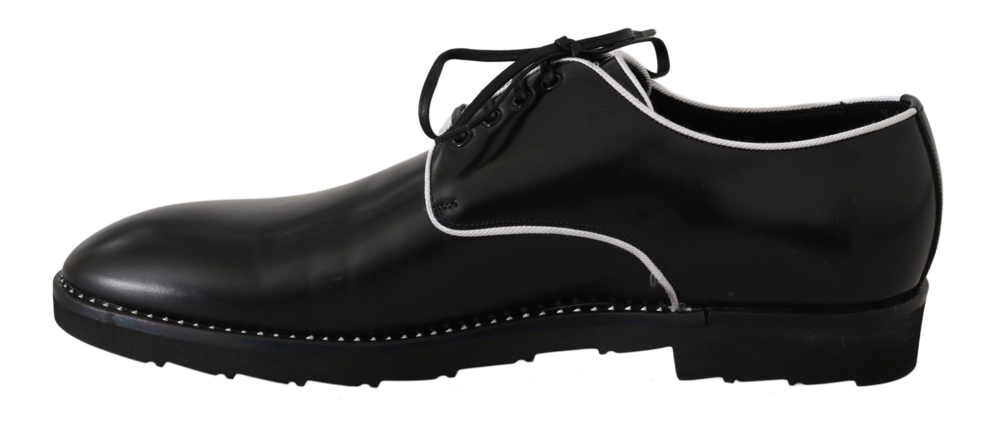 Dolce & Gabbana Elegant Black Leather Derby Dress Shoes - Sandy Store ByNet