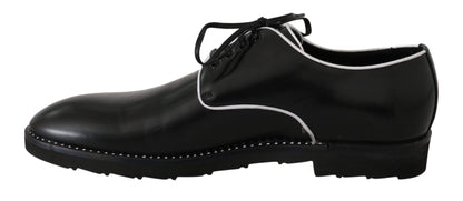 Dolce & Gabbana Elegant Black Leather Derby Dress Shoes - Sandy Store ByNet