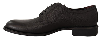 Dolce & Gabbana Elegant Black Leather Derby Dress Shoes - Sandy Store ByNet