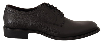 Dolce & Gabbana Elegant Black Leather Derby Dress Shoes - Sandy Store ByNet