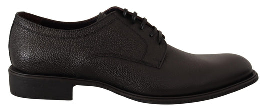 Dolce & Gabbana Elegant Black Leather Derby Dress Shoes - Sandy Store ByNet