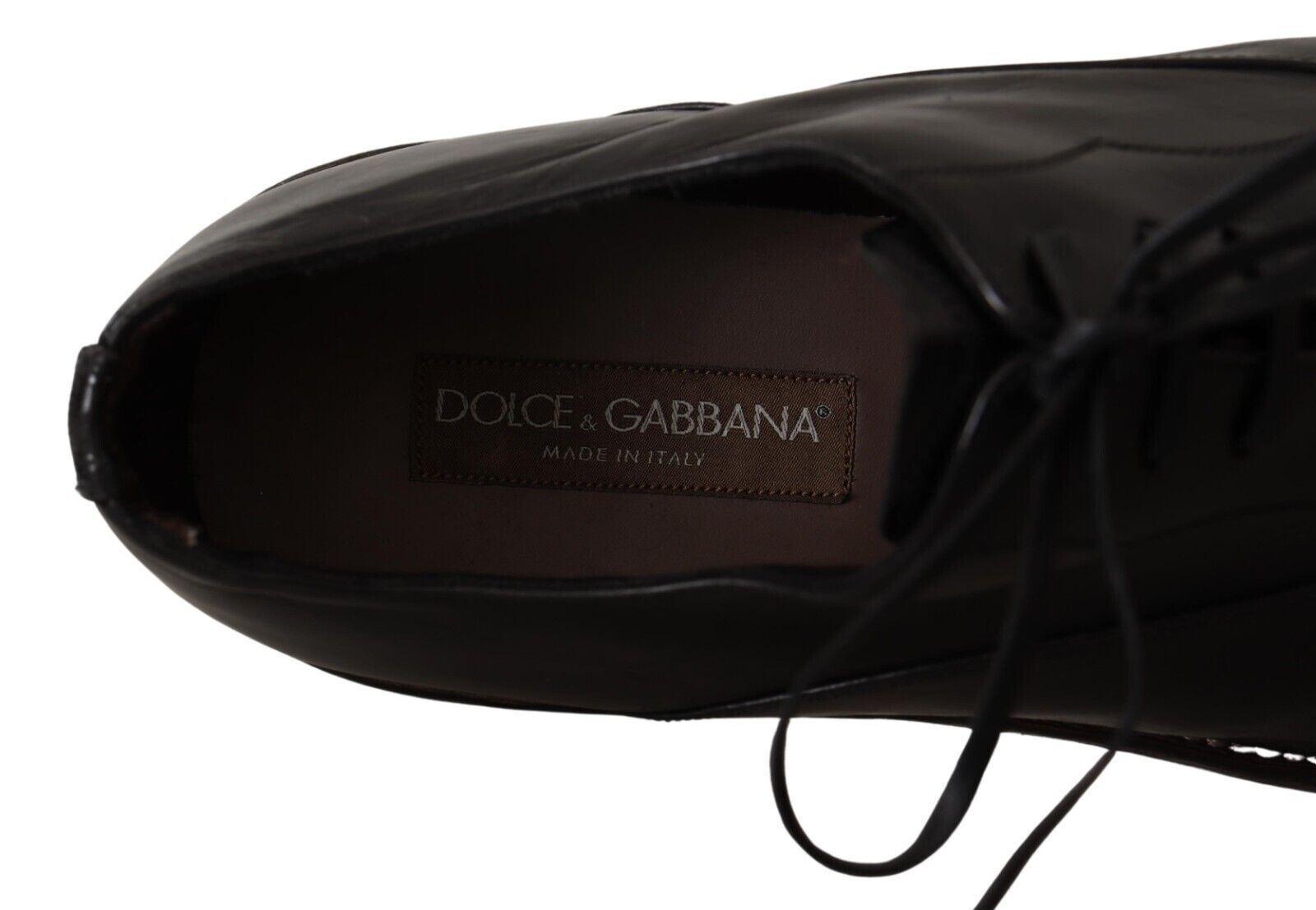 Dolce & Gabbana Elegant Black Leather Derby Formal Shoes - Sandy Store ByNet