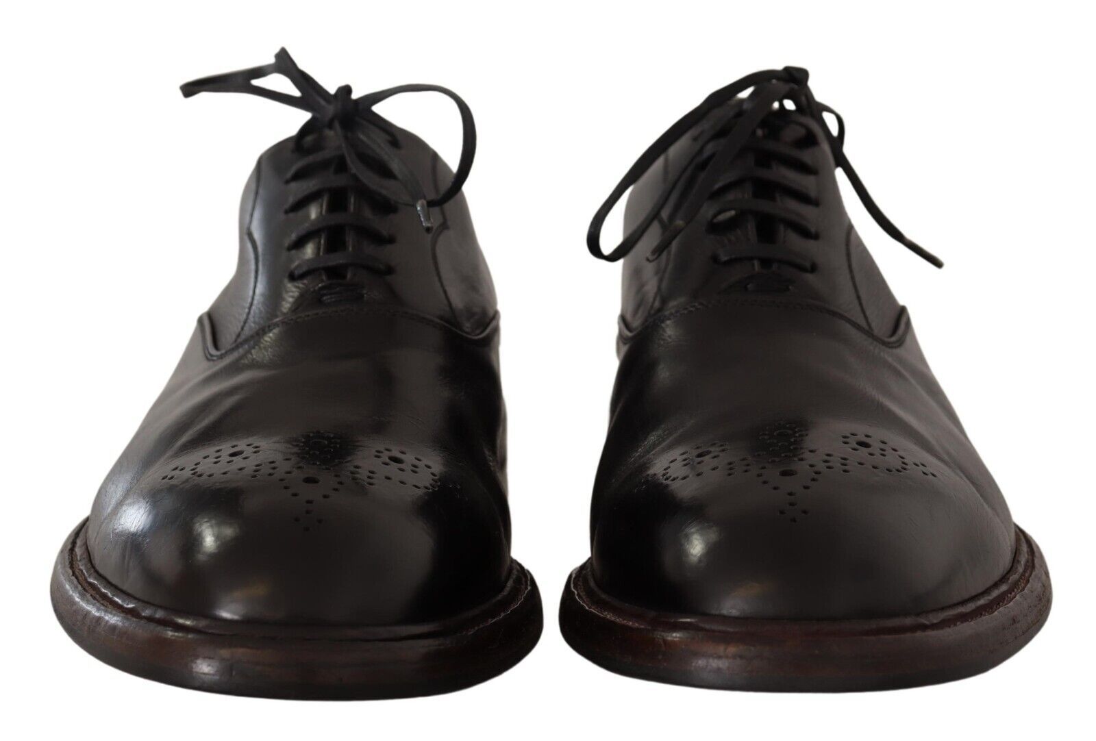 Dolce & Gabbana Elegant Black Leather Derby Formal Shoes - Sandy Store ByNet