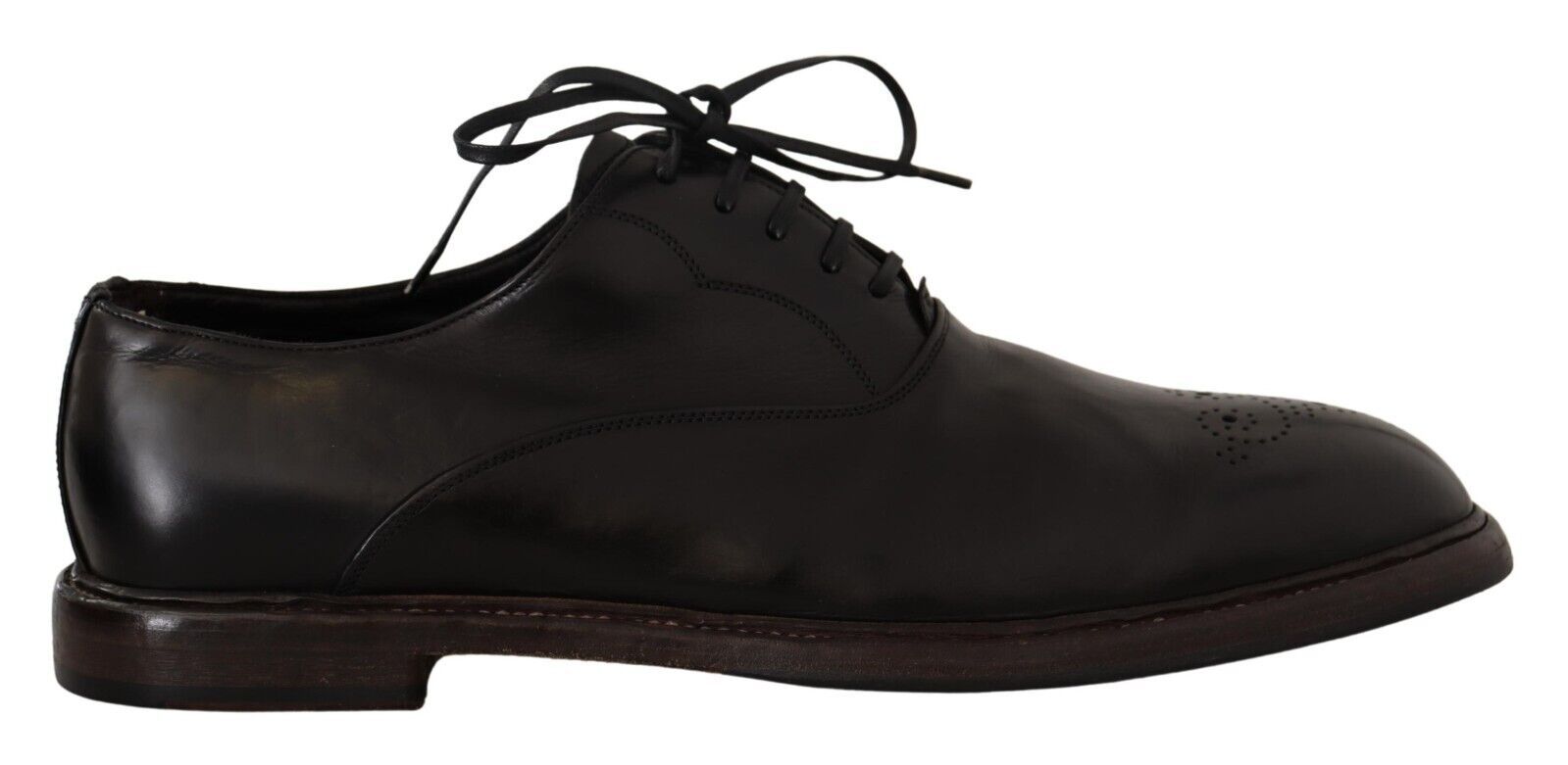 Dolce & Gabbana Elegant Black Leather Derby Formal Shoes - Sandy Store ByNet
