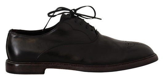 Dolce & Gabbana Elegant Black Leather Derby Formal Shoes - Sandy Store ByNet