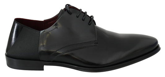 Dolce & Gabbana Elegant Black Leather Derby Shoes - Sandy Store ByNet