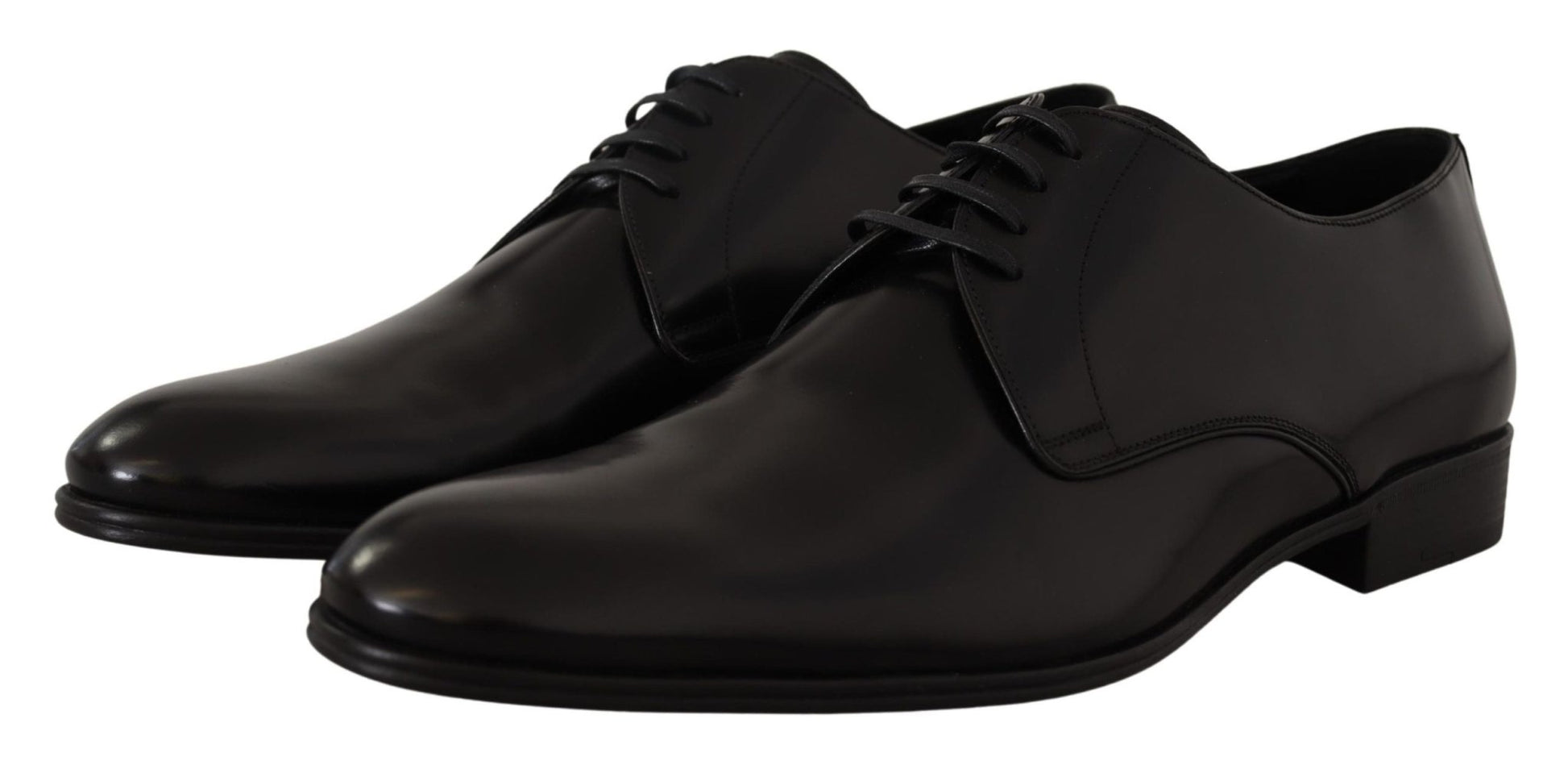 Dolce & Gabbana Elegant Black Leather Derby Shoes - Sandy Store ByNet