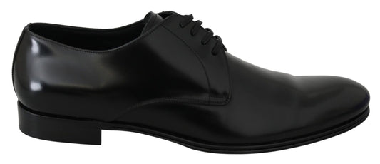 Dolce & Gabbana Elegant Black Leather Derby Shoes - Sandy Store ByNet
