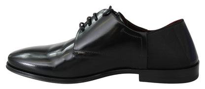Dolce & Gabbana Elegant Black Leather Derby Shoes - Sandy Store ByNet