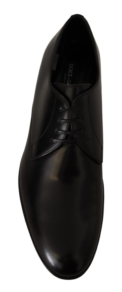 Dolce & Gabbana Elegant Black Leather Derby Shoes - Sandy Store ByNet