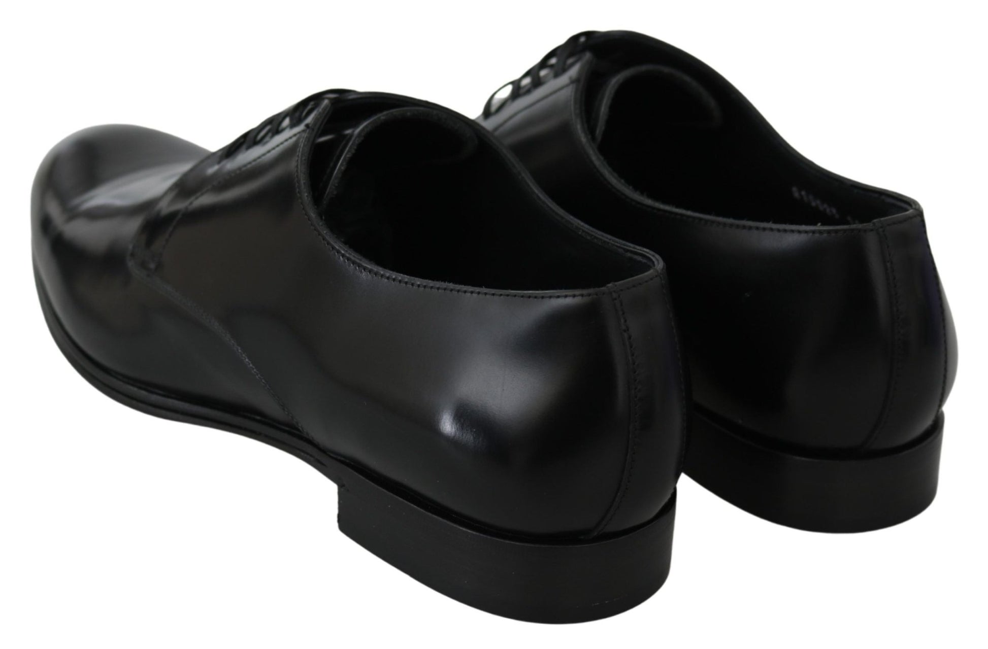 Dolce & Gabbana Elegant Black Leather Derby Shoes - Sandy Store ByNet
