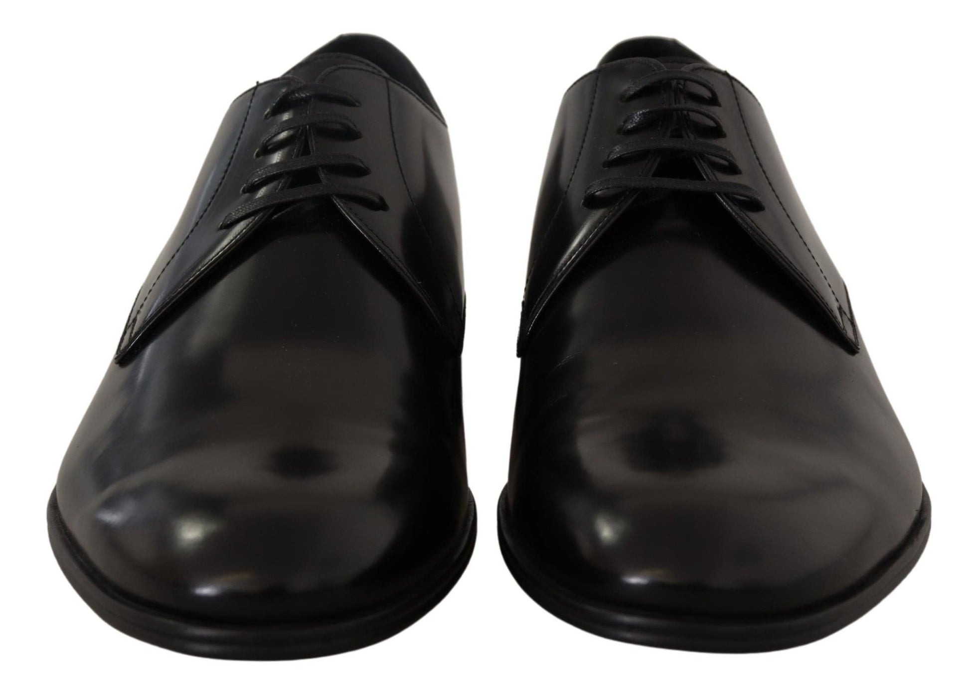 Dolce & Gabbana Elegant Black Leather Derby Shoes - Sandy Store ByNet