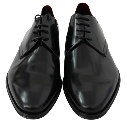 Dolce & Gabbana Elegant Black Leather Derby Shoes - Sandy Store ByNet