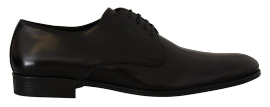 Dolce & Gabbana Elegant Black Leather Derby Shoes - Sandy Store ByNet