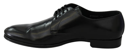 Dolce & Gabbana Elegant Black Leather Derby Shoes - Sandy Store ByNet
