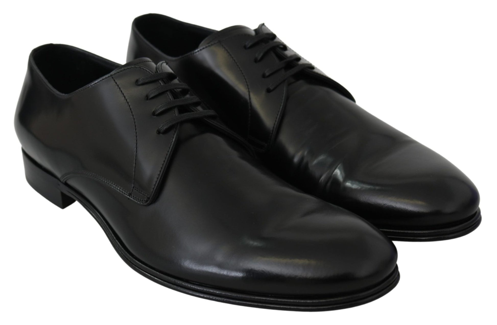 Dolce & Gabbana Elegant Black Leather Derby Shoes - Sandy Store ByNet