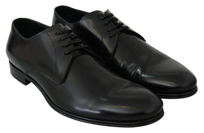 Dolce & Gabbana Elegant Black Leather Derby Shoes - Sandy Store ByNet