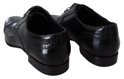 Dolce & Gabbana Elegant Black Leather Formal Derby Shoes - Sandy Store ByNet