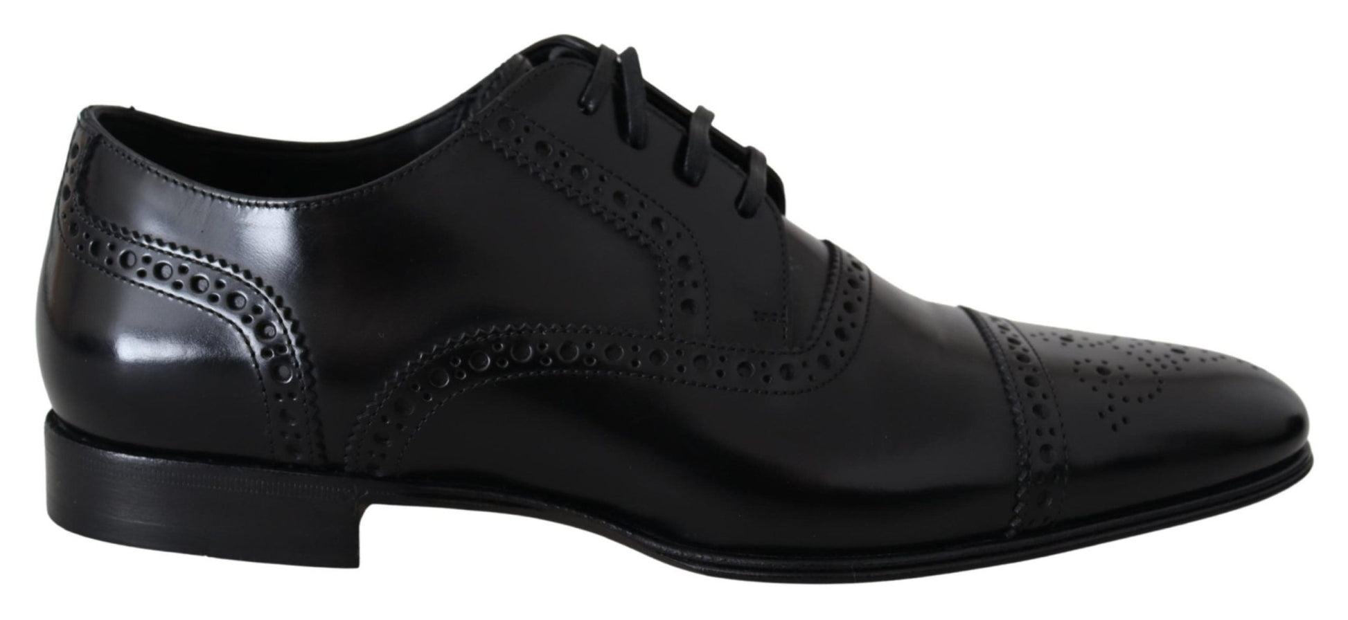Dolce & Gabbana Elegant Black Leather Formal Derby Shoes - Sandy Store ByNet