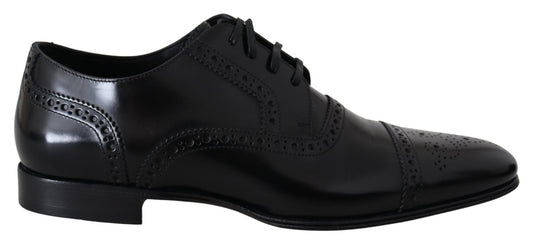 Dolce & Gabbana Elegant Black Leather Formal Derby Shoes - Sandy Store ByNet