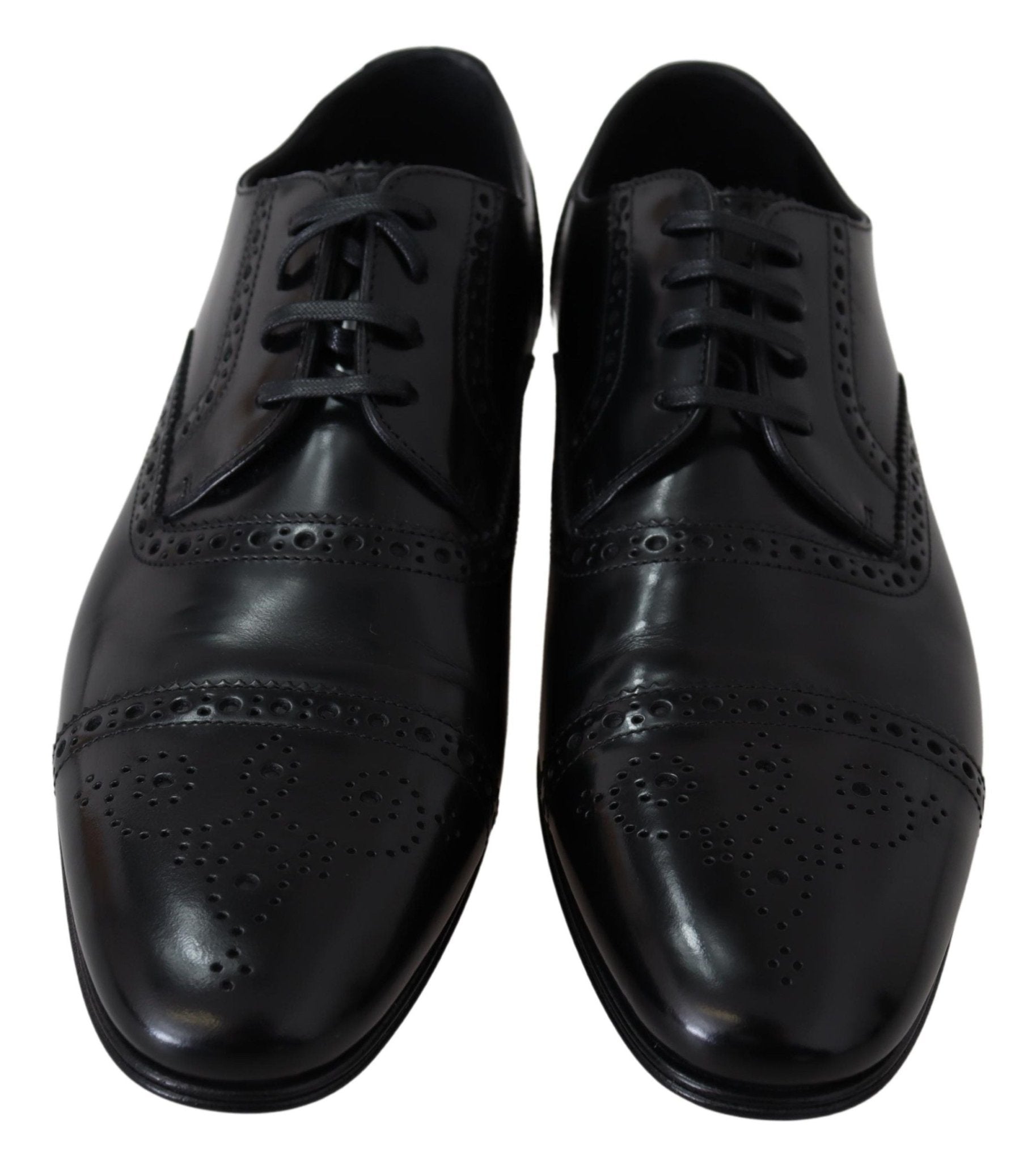 Dolce & Gabbana Elegant Black Leather Formal Derby Shoes - Sandy Store ByNet