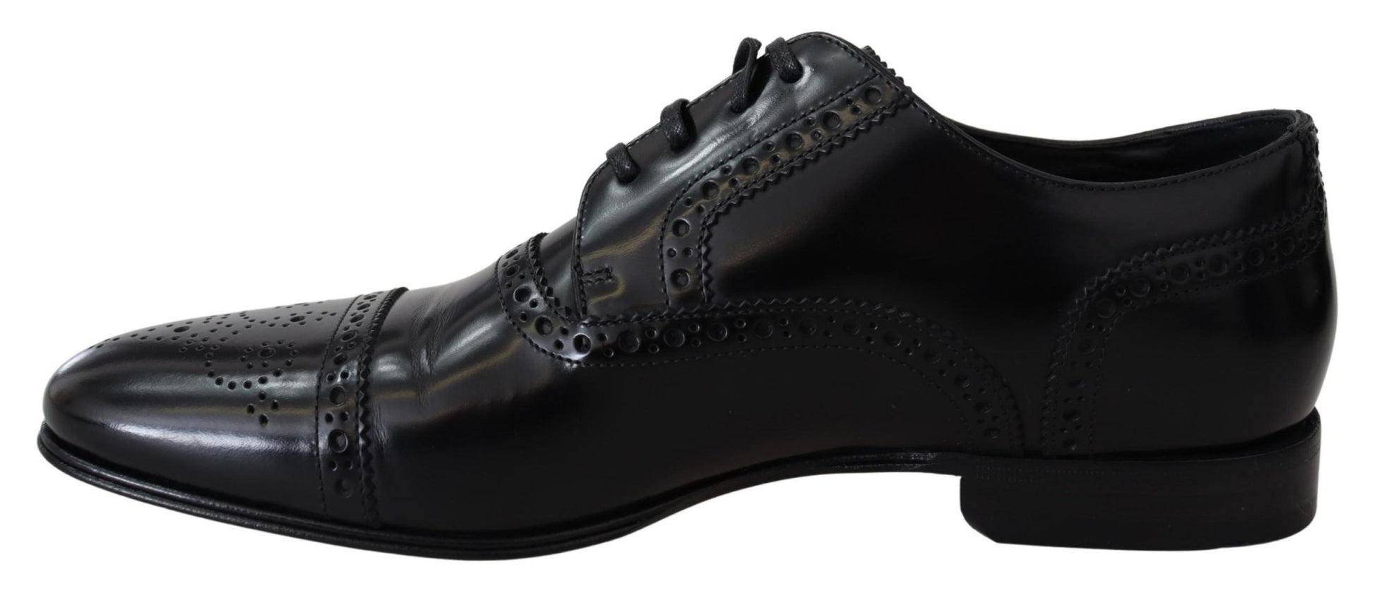 Dolce & Gabbana Elegant Black Leather Formal Derby Shoes - Sandy Store ByNet