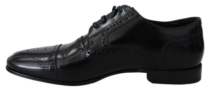 Dolce & Gabbana Elegant Black Leather Formal Derby Shoes - Sandy Store ByNet