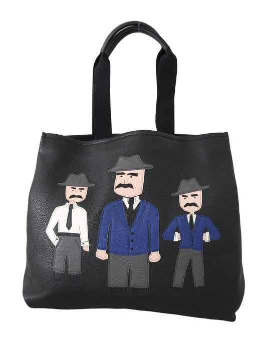 Dolce & Gabbana Elegant Black Leather Tote for Men - Sandy Store ByNet