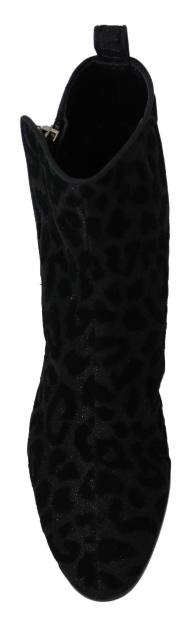 Dolce & Gabbana Elegant Black Leopard Print Short Boots - Sandy Store ByNet