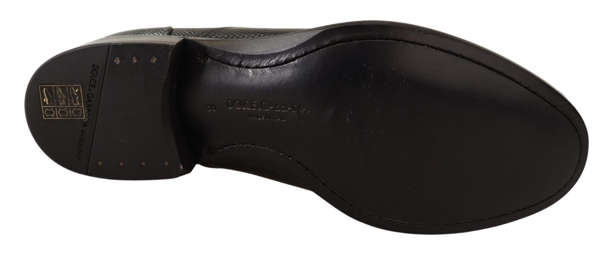 Dolce & Gabbana Elegant Black Lizard Skin Derby Shoes - Sandy Store ByNet