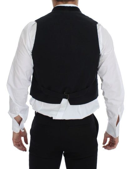 Dolce & Gabbana Elegant Black Manchester Dress Vest - Sandy Store ByNet