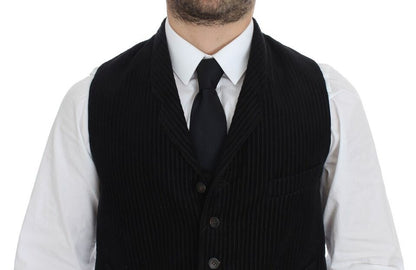Dolce & Gabbana Elegant Black Manchester Dress Vest - Sandy Store ByNet