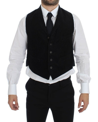 Dolce & Gabbana Elegant Black Manchester Dress Vest - Sandy Store ByNet