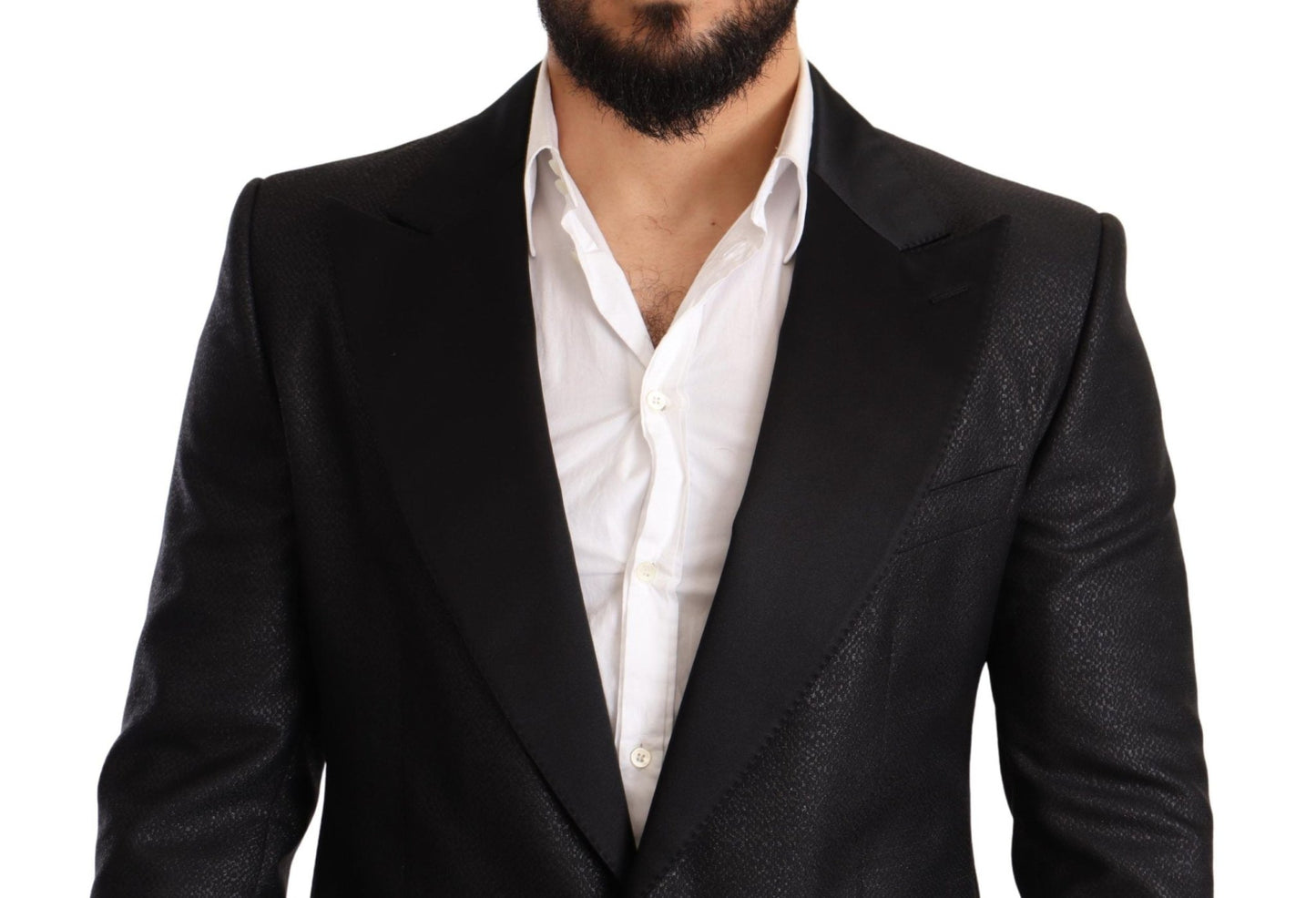 Dolce & Gabbana Elegant Black Metallic Slim Fit Blazer Jacket - Sandy Store ByNet