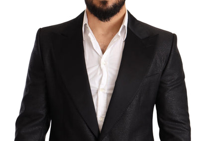 Dolce & Gabbana Elegant Black Metallic Slim Fit Blazer Jacket - Sandy Store ByNet