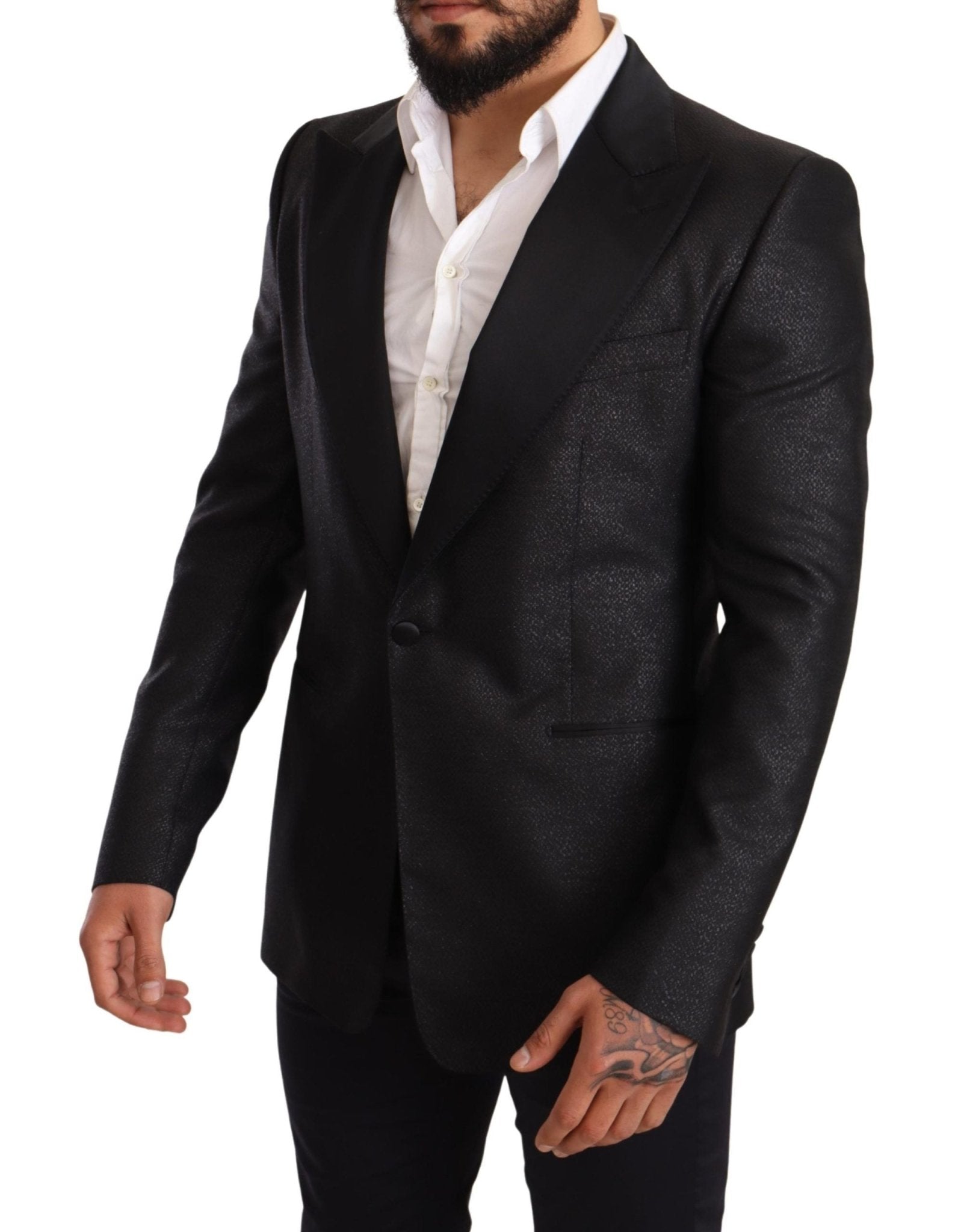 Dolce & Gabbana Elegant Black Metallic Slim Fit Blazer Jacket - Sandy Store ByNet