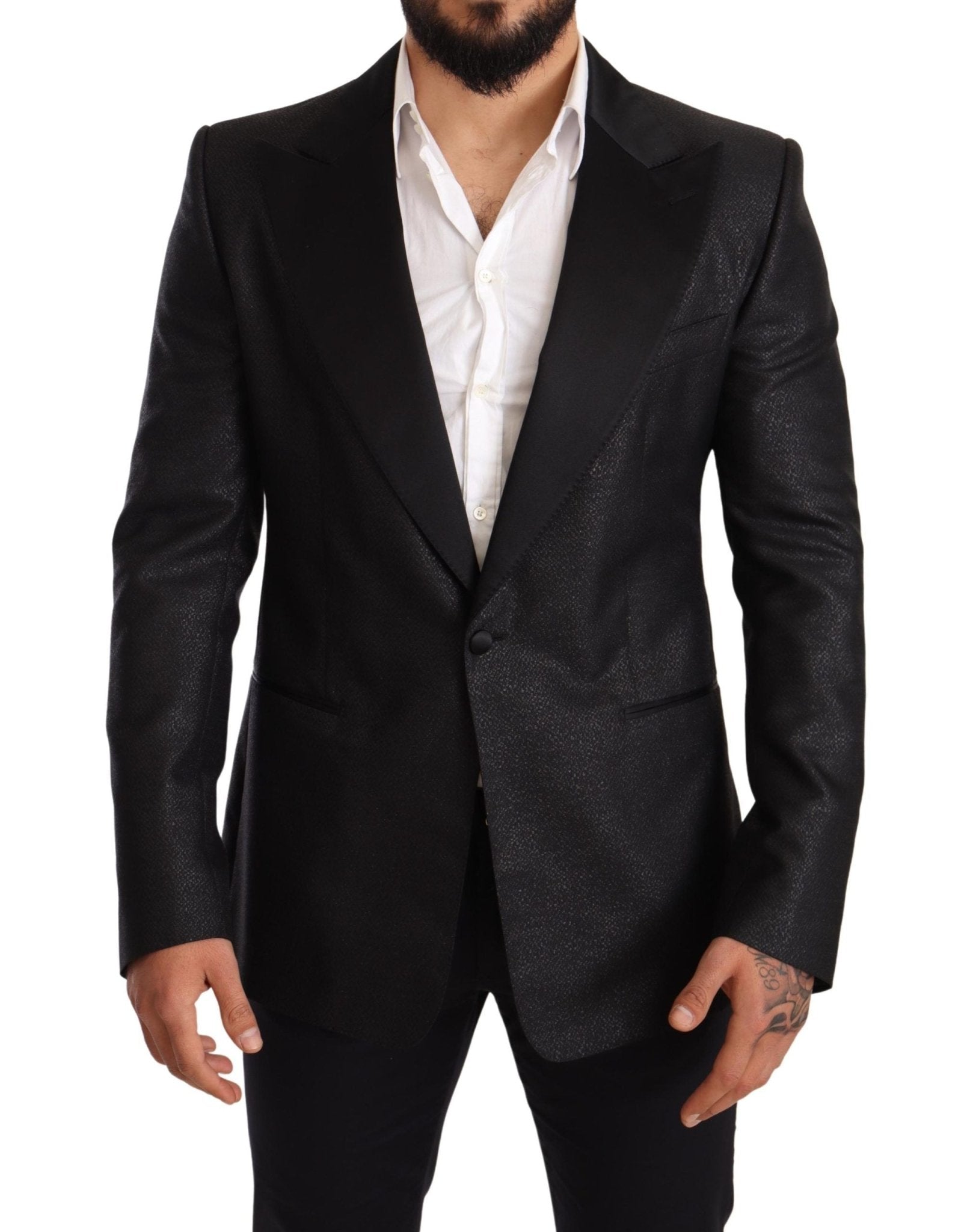 Dolce & Gabbana Elegant Black Metallic Slim Fit Blazer Jacket - Sandy Store ByNet