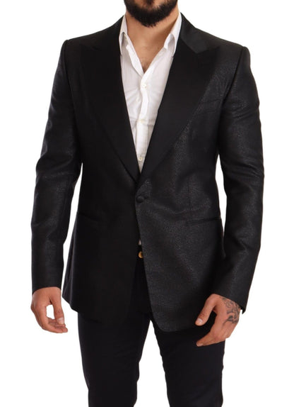 Dolce & Gabbana Elegant Black Metallic Slim Fit Blazer Jacket - Sandy Store ByNet