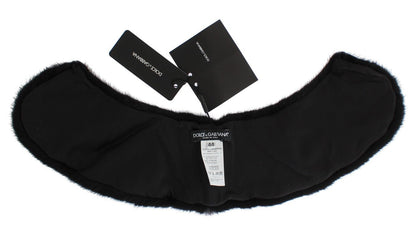 Dolce & Gabbana Elegant Black Mink Fur Shoulder Wrap Scarf - Sandy Store ByNet