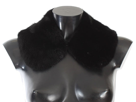 Dolce & Gabbana Elegant Black Mink Fur Shoulder Wrap Scarf - Sandy Store ByNet