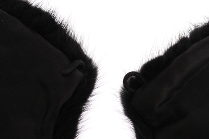 Dolce & Gabbana Elegant Black Mink Fur Shoulder Wrap Scarf - Sandy Store ByNet