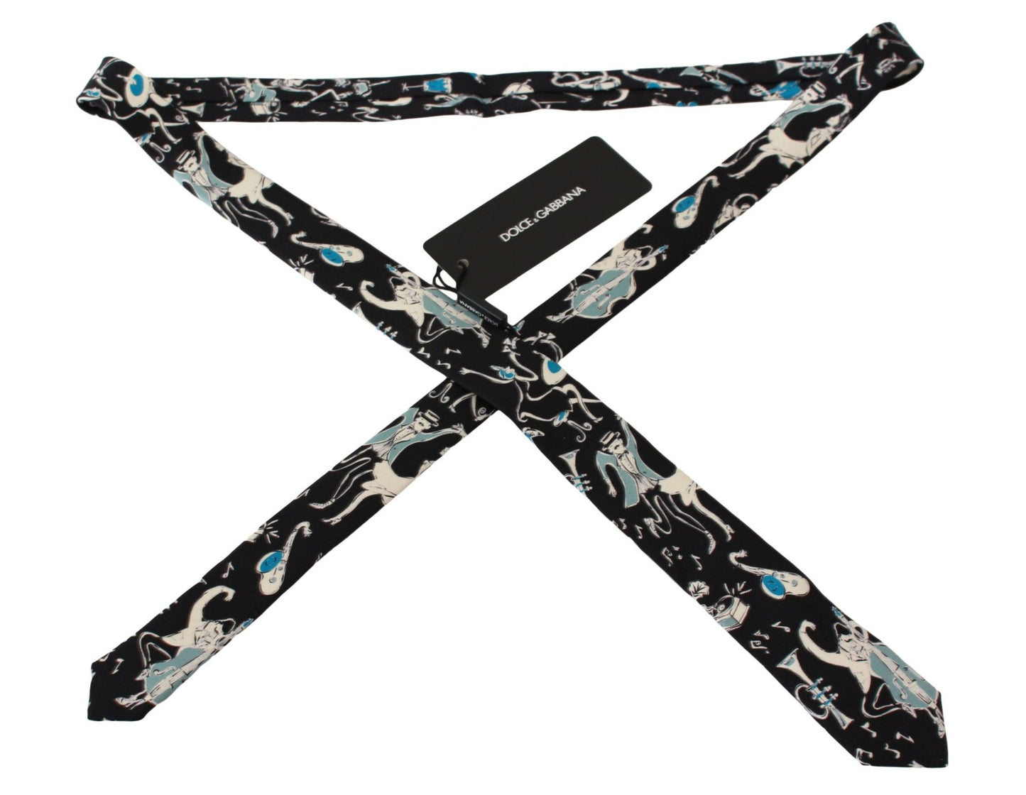 Dolce & Gabbana Elegant Black Music Pattern Silk Neck Tie - Sandy Store ByNet