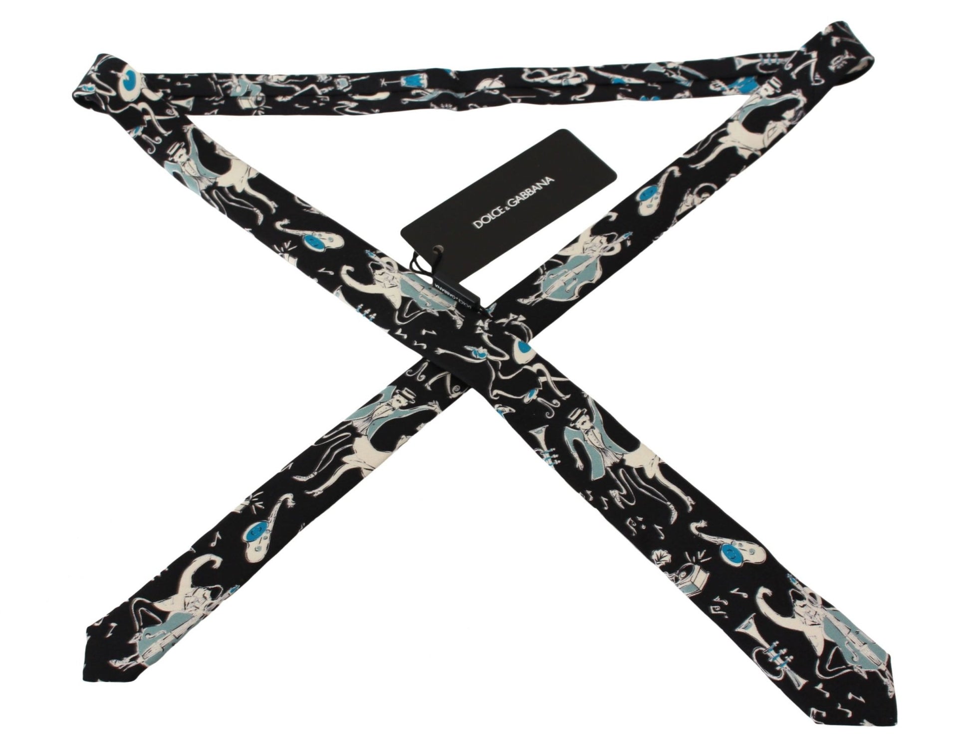 Dolce & Gabbana Elegant Black Music Pattern Silk Neck Tie - Sandy Store ByNet