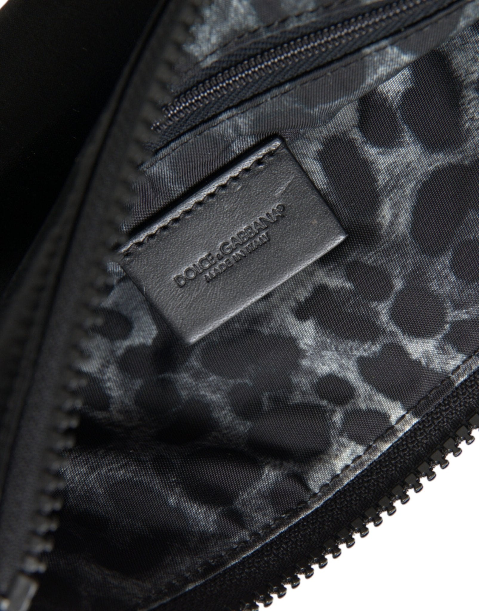 Dolce & Gabbana Elegant Black Nylon & Leather Pouch - Sandy Store ByNet