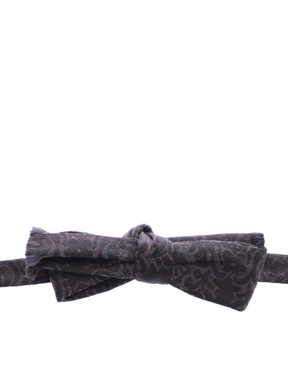 Dolce & Gabbana Elegant Black Paisley Silk - Wool Blend Bow Tie - Sandy Store ByNet