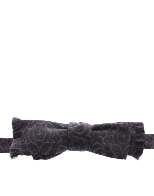 Dolce & Gabbana Elegant Black Paisley Silk - Wool Blend Bow Tie - Sandy Store ByNet