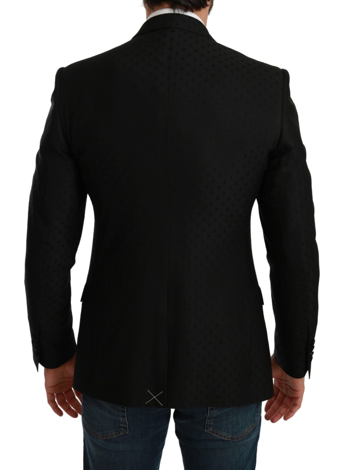 Dolce & Gabbana Elegant Black Polka Dotted Wool Blend Blazer - Sandy Store ByNet